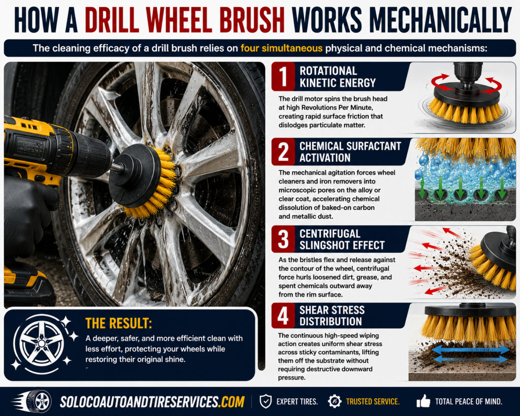How a Drill Wheel Brush Works Mechanically