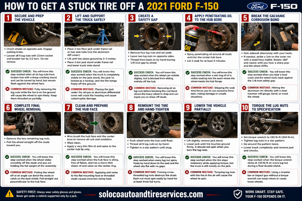 How to Get a Stuck Tire Off a 2021 Ford F-150