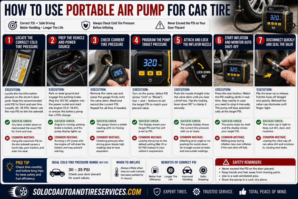 How to Use Portable Air Pump for Car Tire