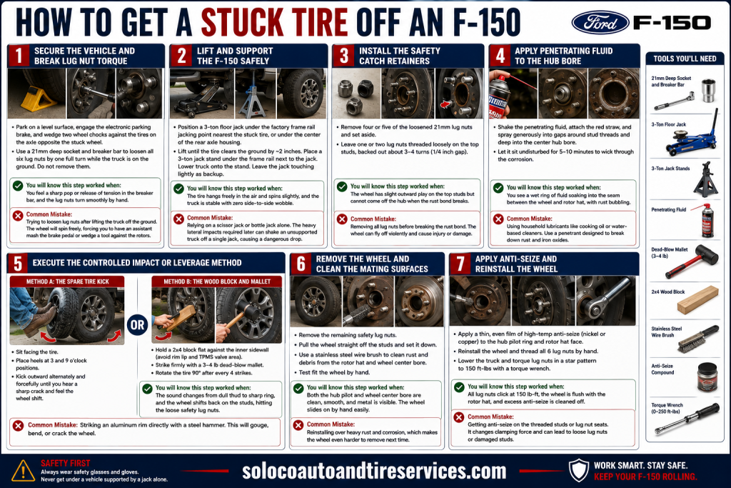 How to get a stuck tire off an F150