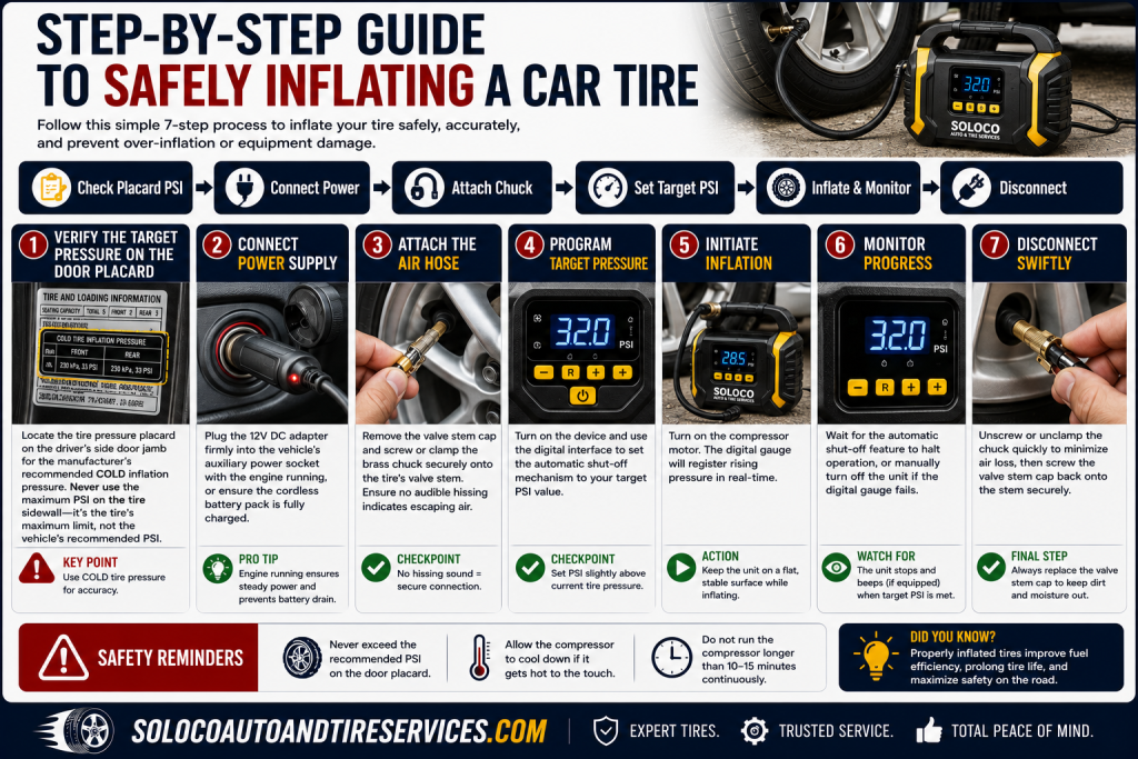 Step-by-Step Guide to Safely Inflating a Car Tire