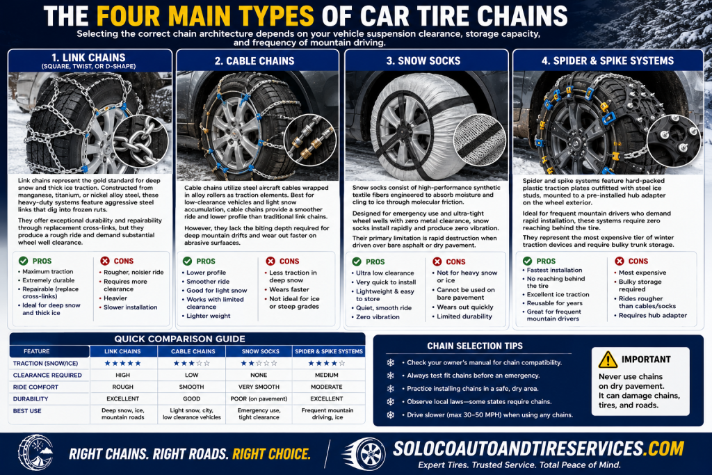 The Four Main Types of Car Tire Chains