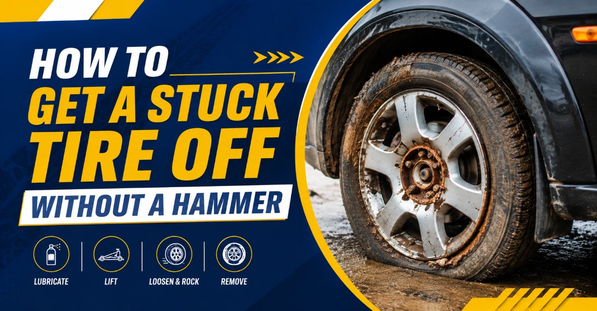 how to get a stuck tire off without a hammer