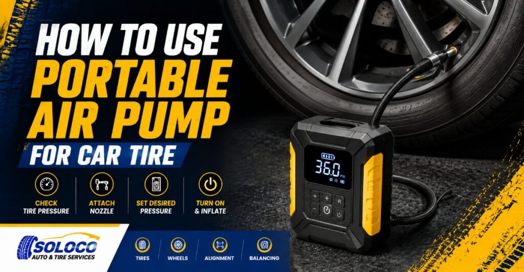 how to use portable air pump for car tire