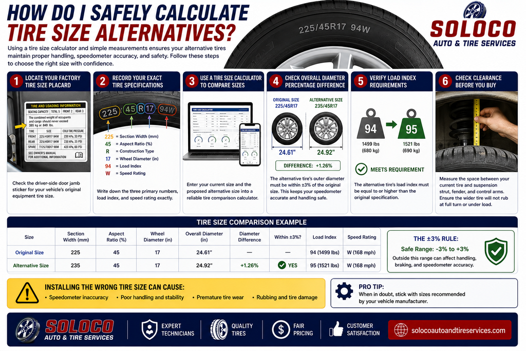How Do I Safely Calculate Tire Size Alternatives