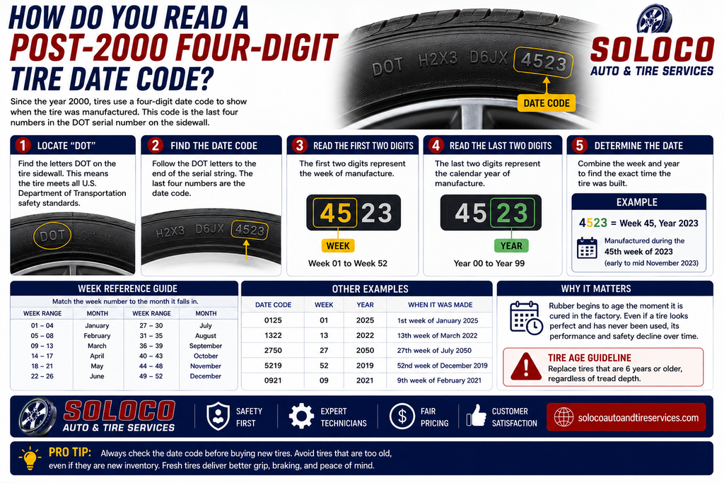 How do you read a post-2000 four-digit tire date code