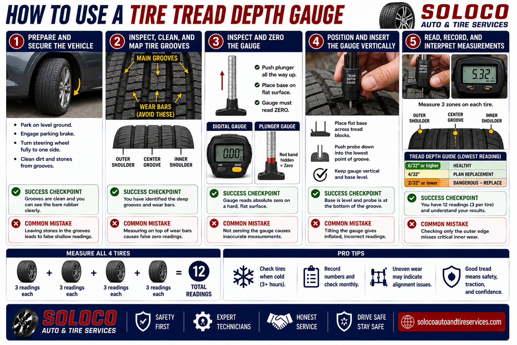 How to Use a Tire Tread Depth Gauge