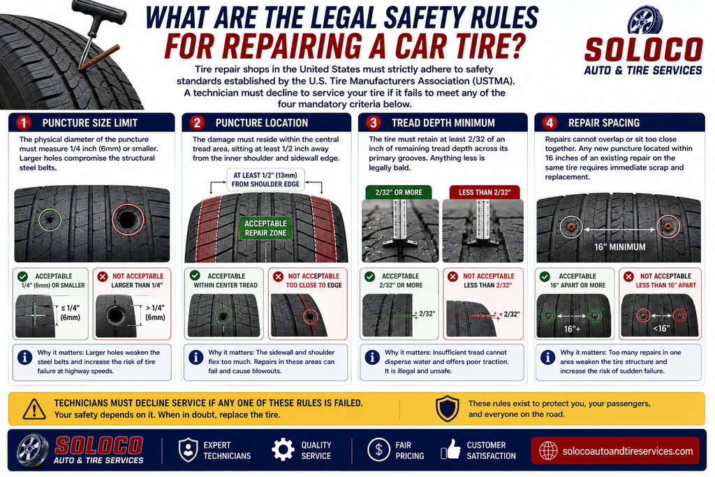 What Are the Legal Safety Rules for Repairing a Car Tire