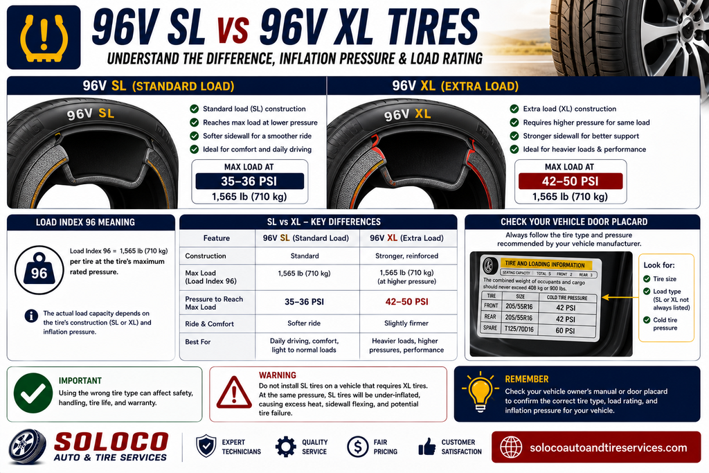 What Is the Difference Between a 96V SL and a 96V XL Tire