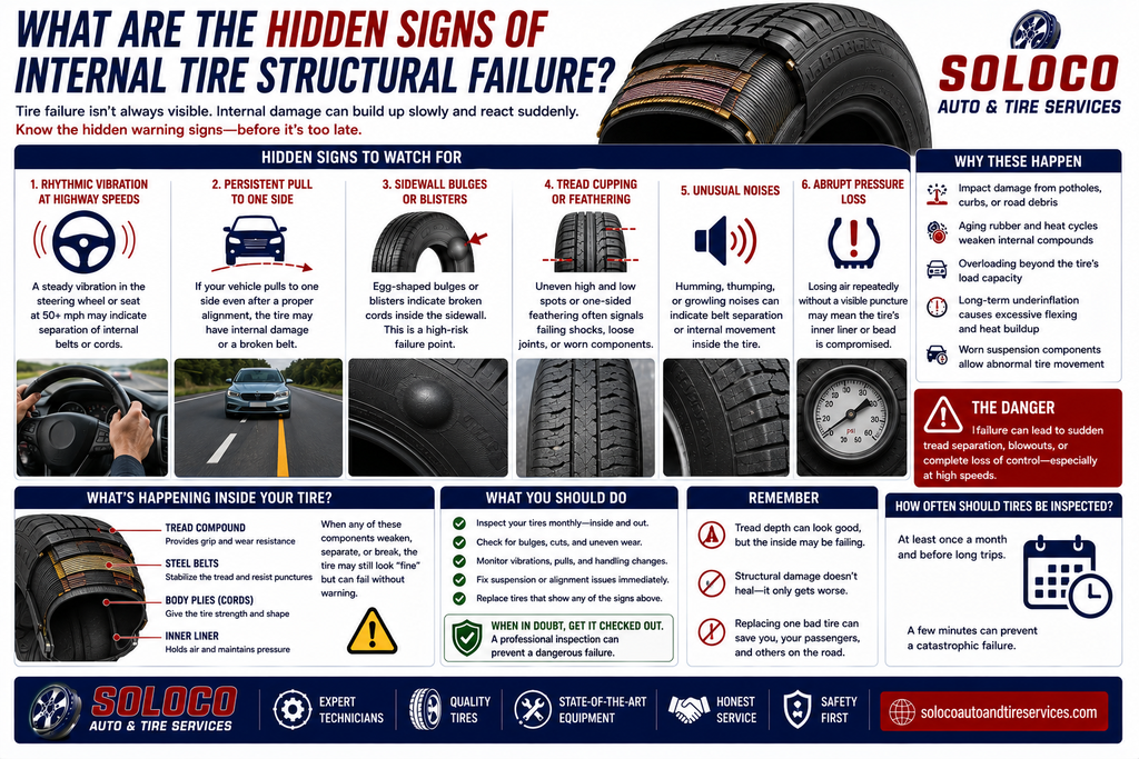 What are the hidden signs of internal tire structural failure