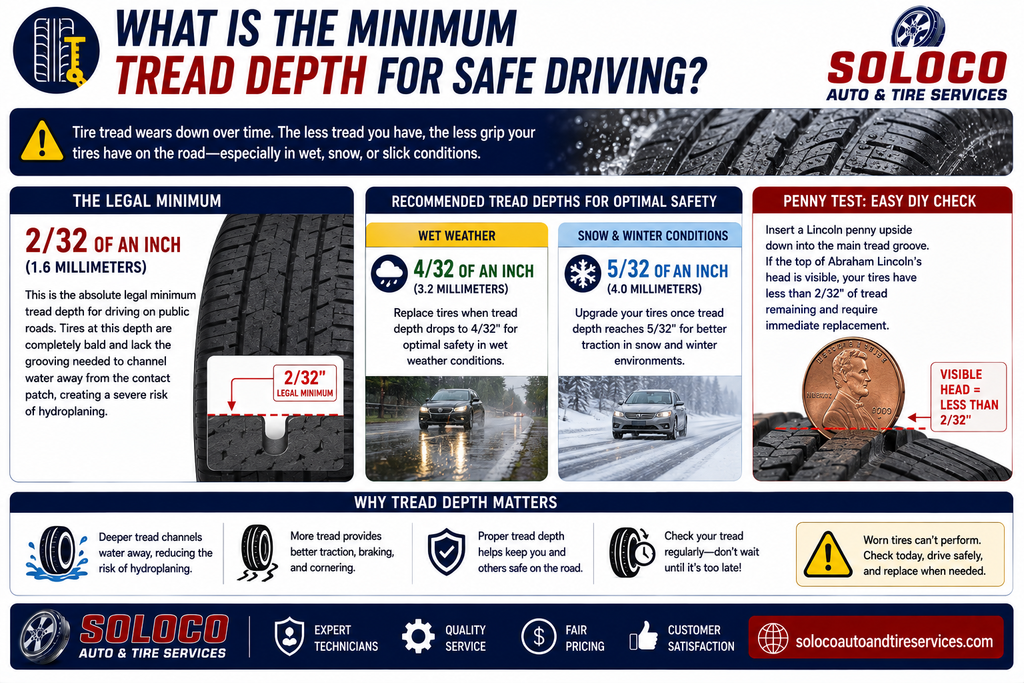 What is the Minimum Tread Depth for Safe Driving