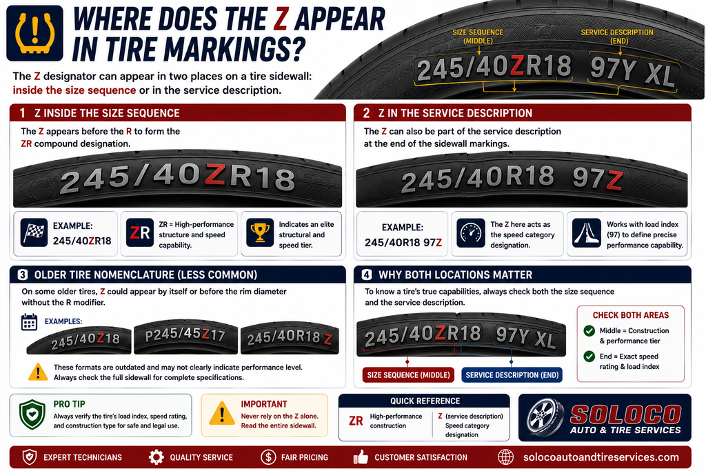 Where Does the Z Appear in Tire Markings