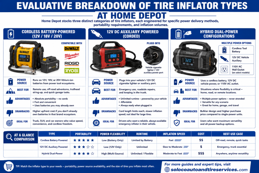 Evaluative Breakdown of Tire Inflator Types at Home Depot
