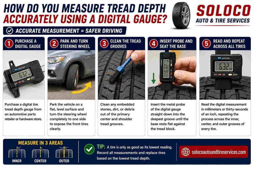 How Do You Measure Tread Depth Accurately Using a Digital Gauge