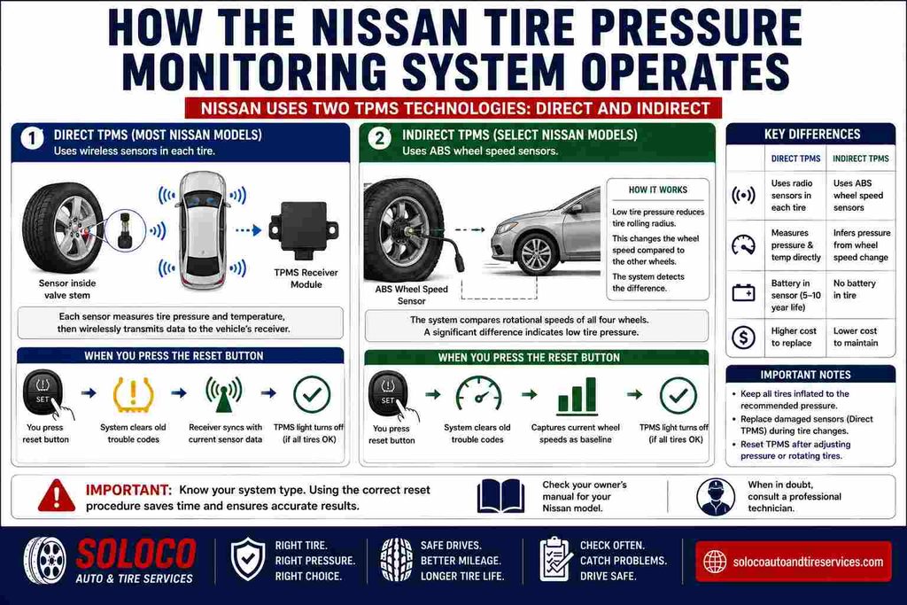 How the Nissan Tire Pressure Monitoring System Operates