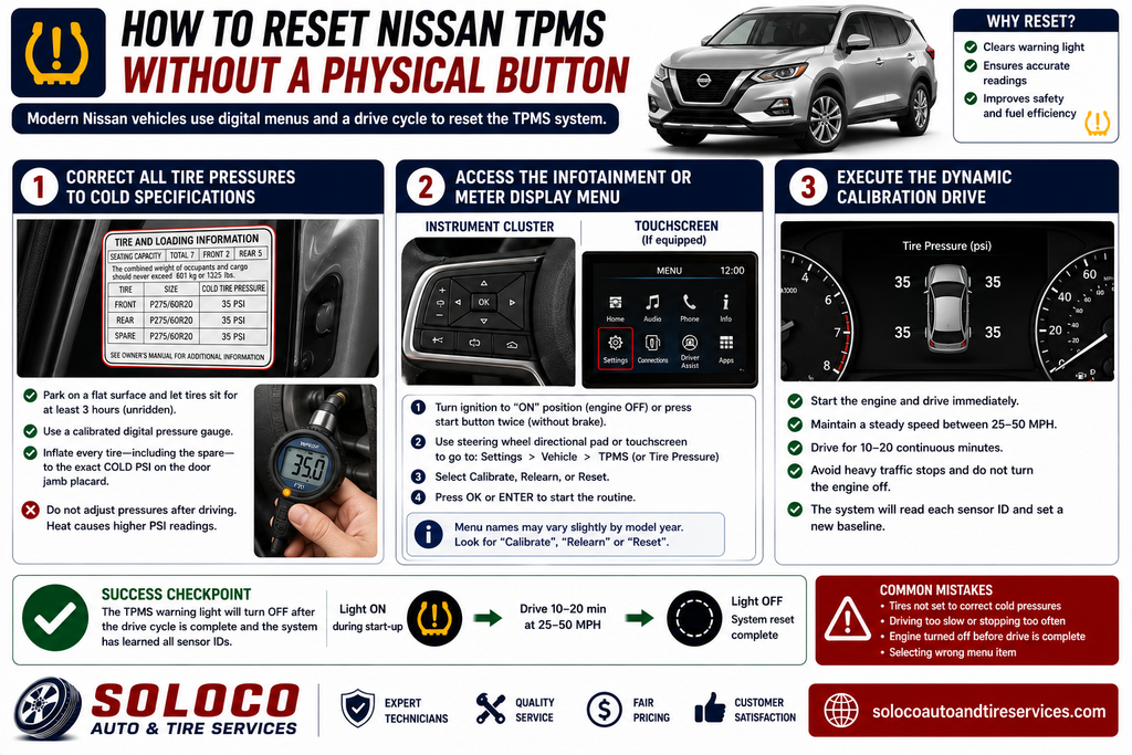 How to Reset Nissan TPMS Without a Physical Button