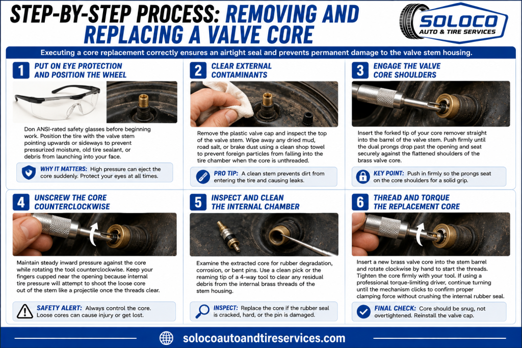 Removing and Replacing a Valve Core