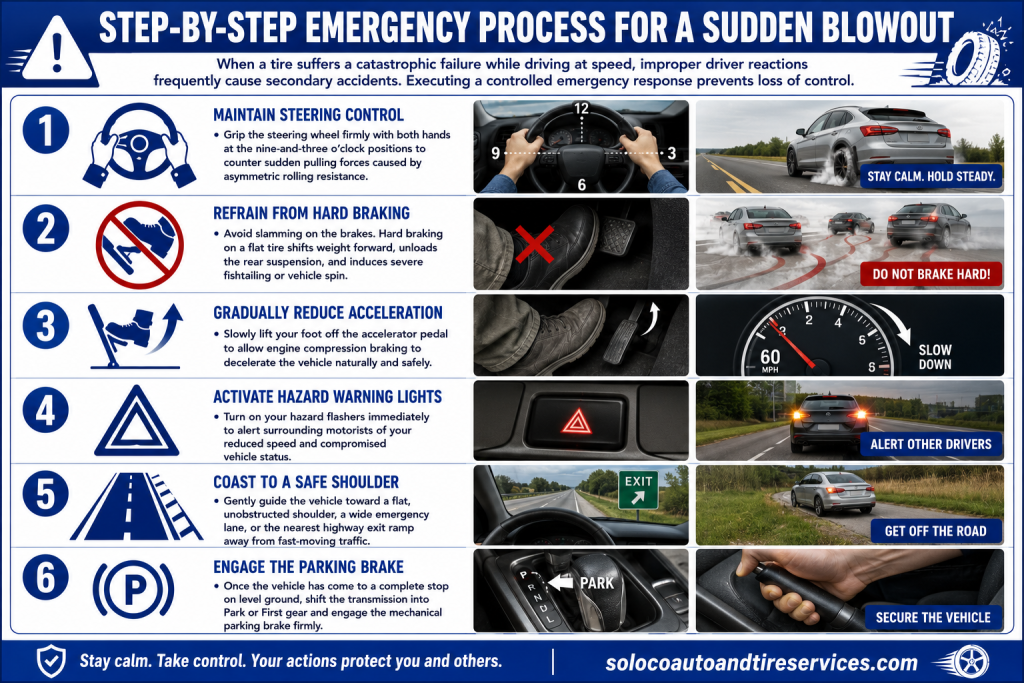 Step-by-Step Emergency Process for a Sudden Blowout