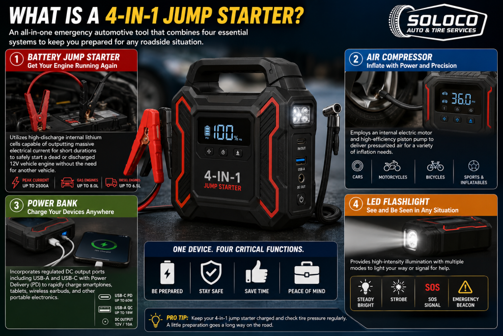 What Is a 4-in-1 Jump Starter and What Are Its Core Functions