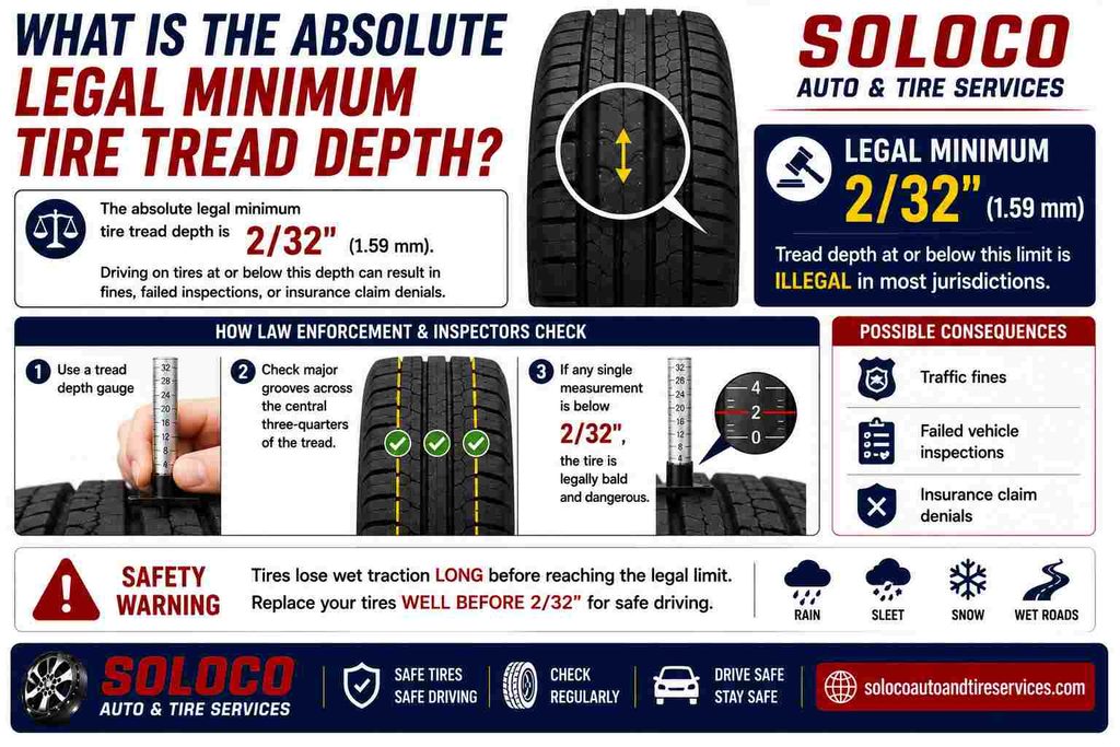 What Is the Absolute Legal Minimum Tire Tread Depth