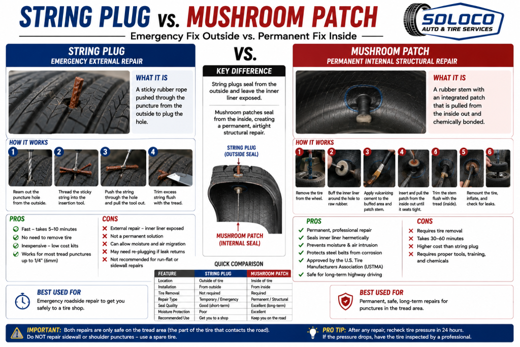 What Is the Difference Between a String Plug and a Mushroom Patch