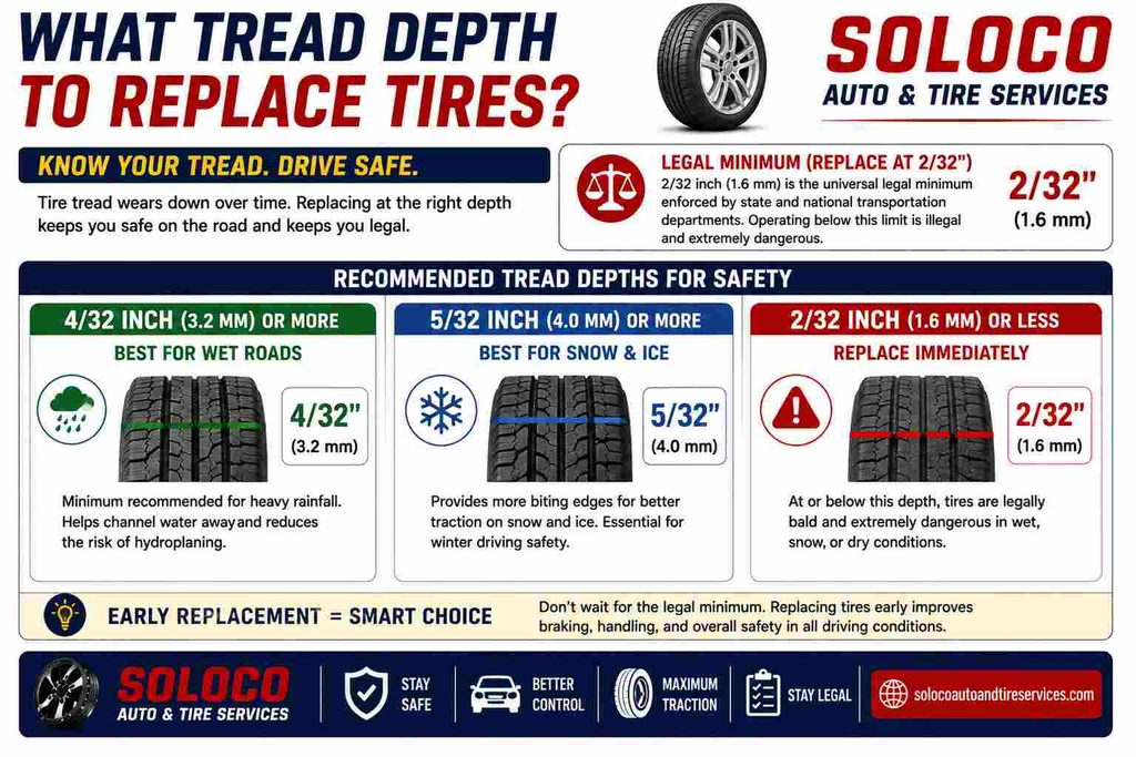 What Tread Depth to Replace Tires
