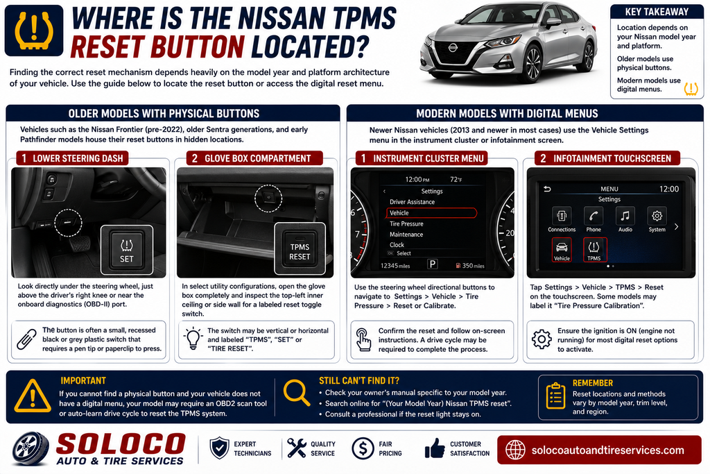 Where Is the Nissan TPMS Reset Button Located