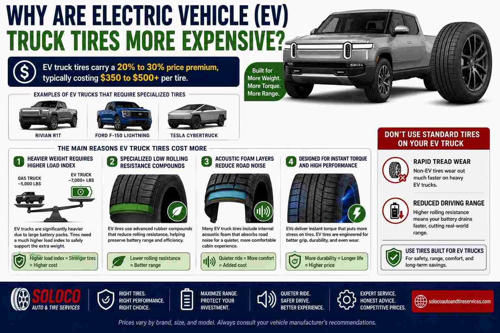 Why are electric vehicle (EV) truck tires more expensive