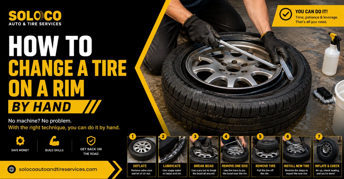 how to change a tire on a rim by hand