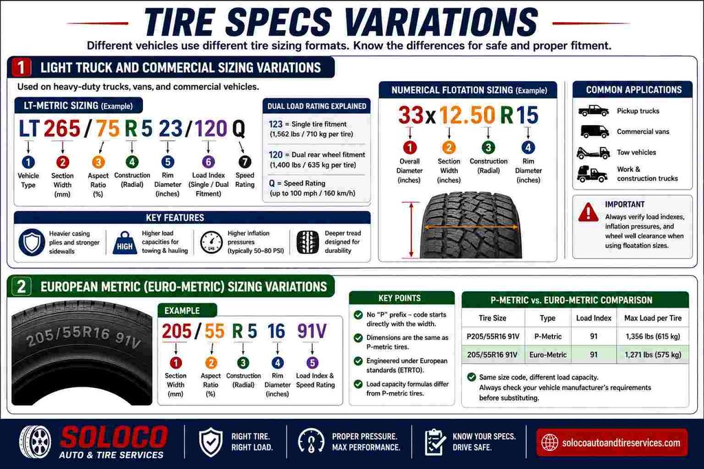 tire specs variation