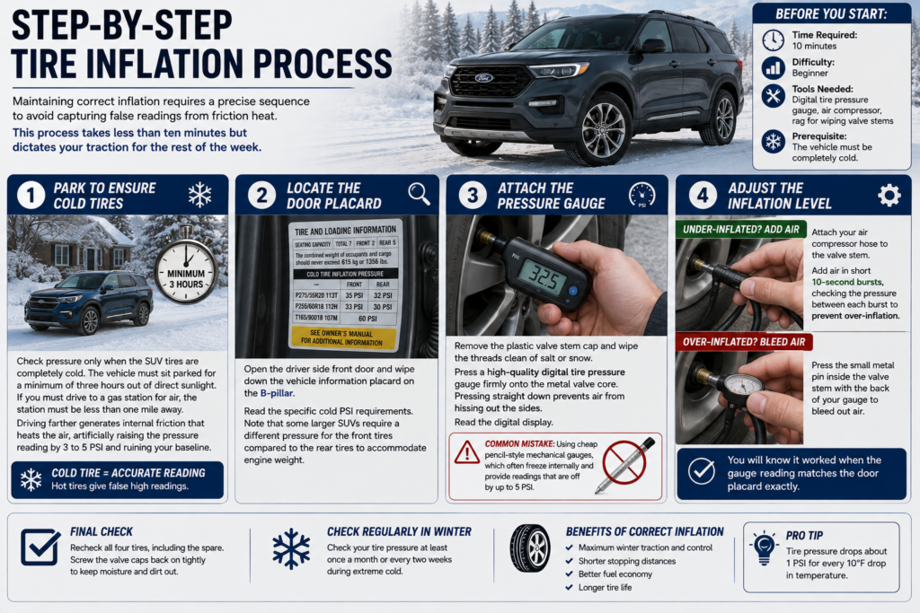 Step-by-Step Tire Inflation Process