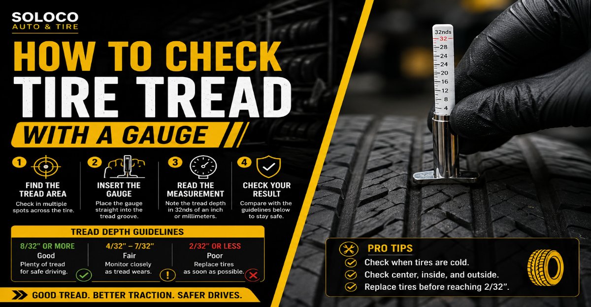 how to check tire tread with a gauge