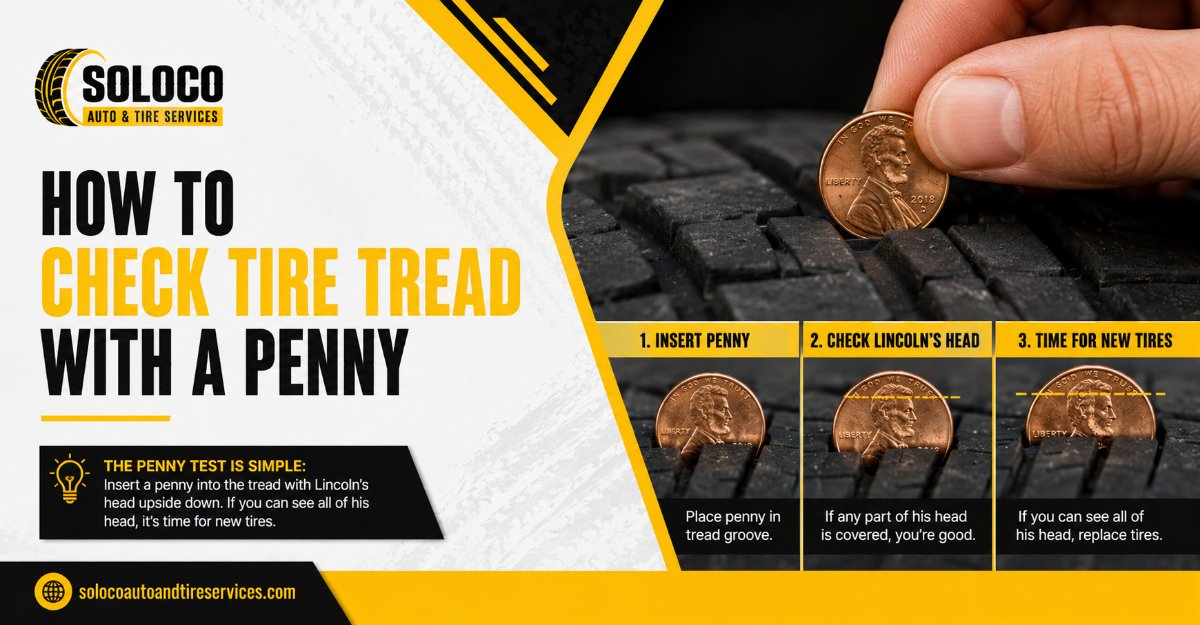 how to check tire tread with a penny