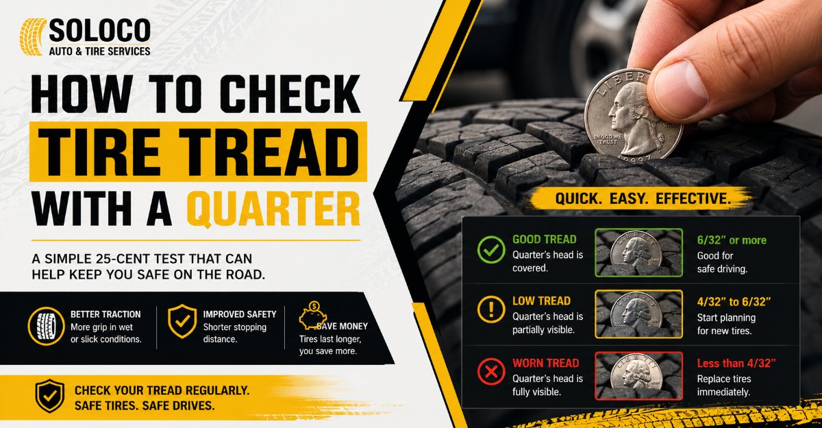 how to check tire tread with a quarter