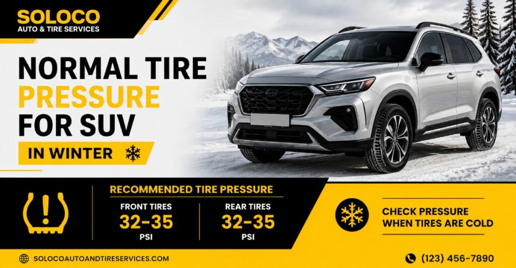 normal tire pressure for suv in winter