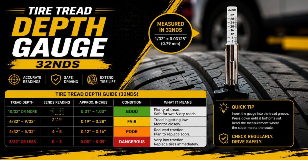 tire tread depth gauge 32nds