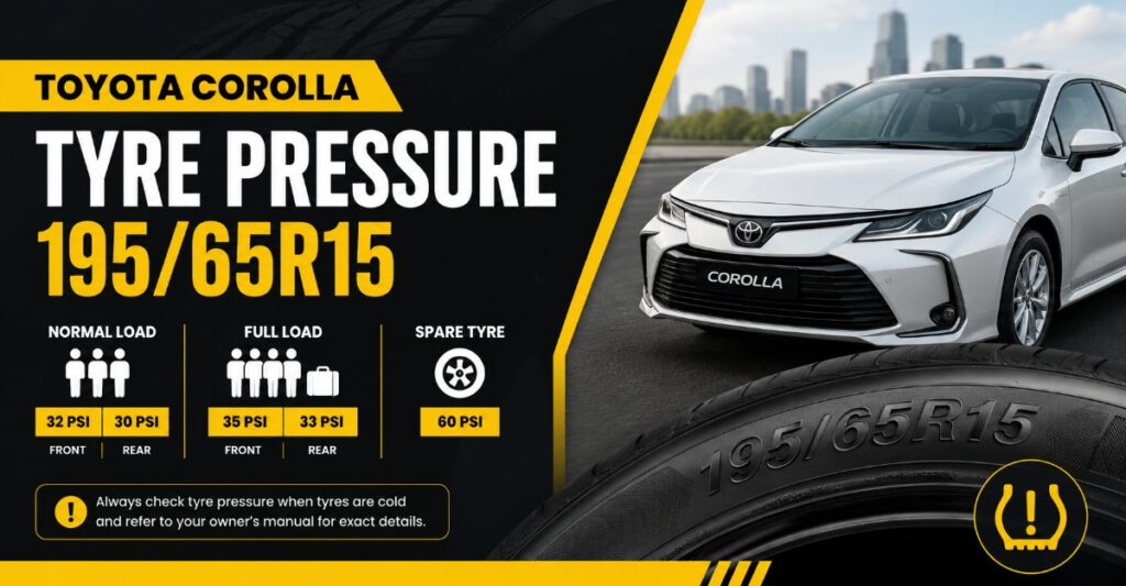 toyota corolla tyre pressure 19565r15