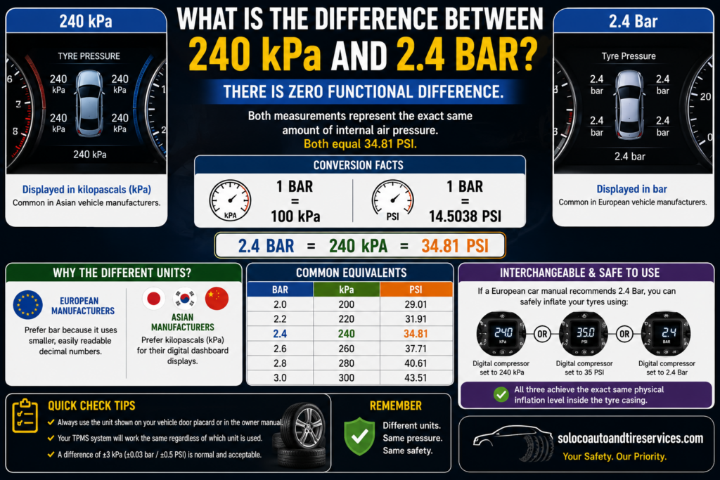 What Is The Difference Between 240 kPa And 2.4 Bar