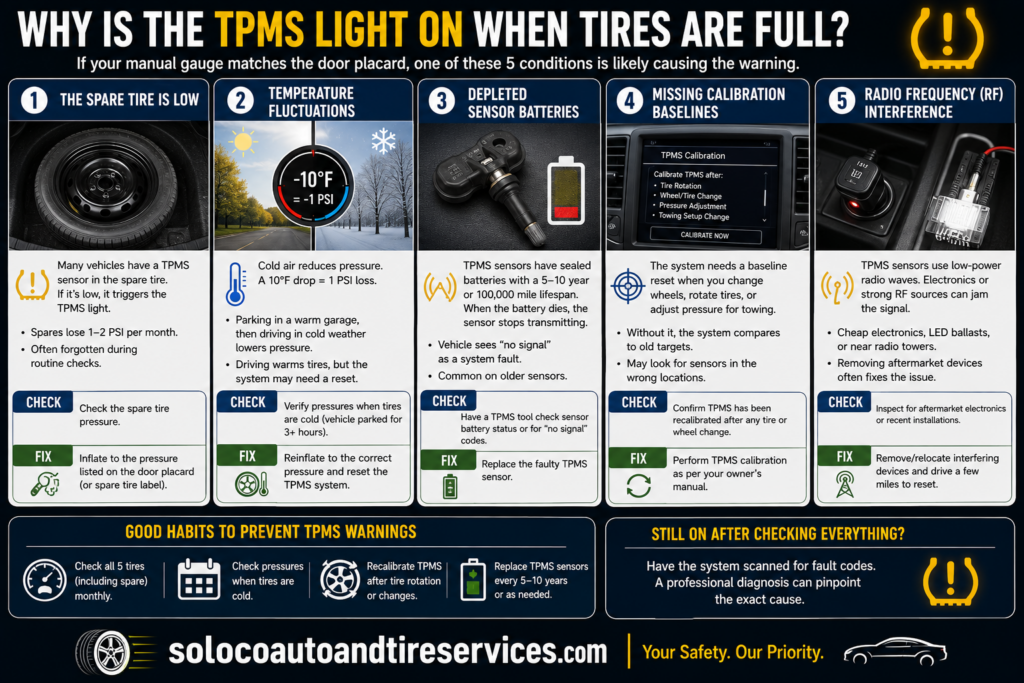 Why Is the TPMS Light On When Tires Are Full