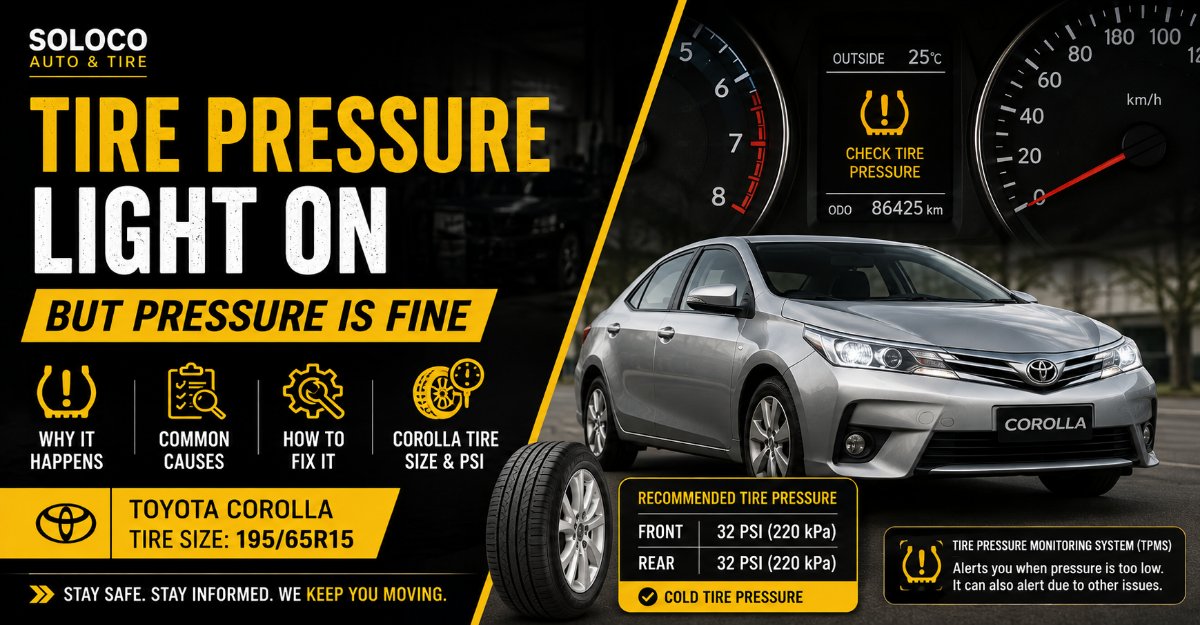 tire pressure light on but pressure is fine