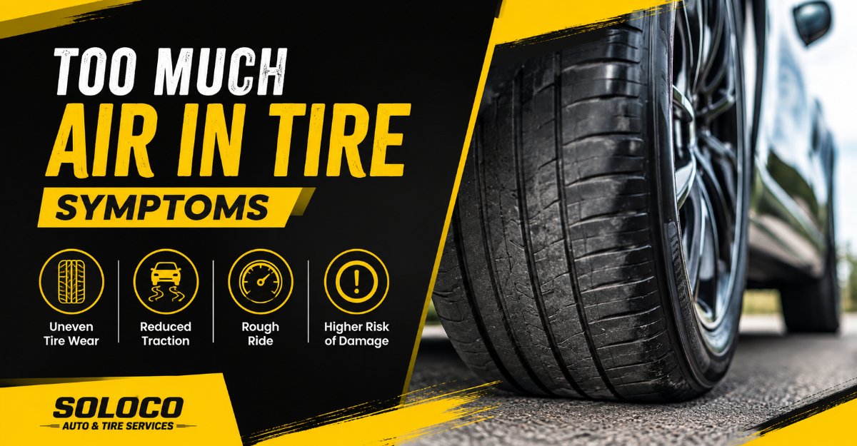 too much air in tire symptoms