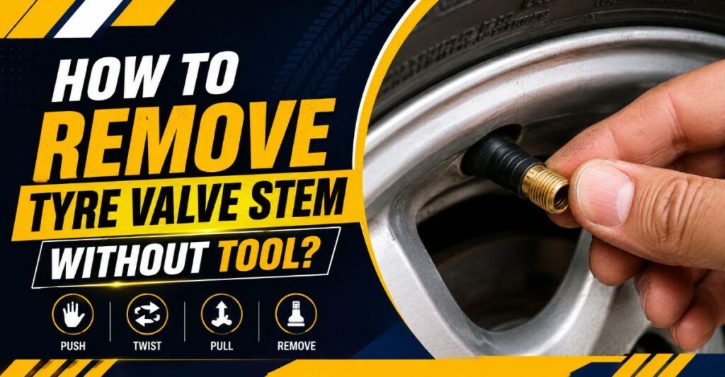 How to remove tyre valve stem without tool