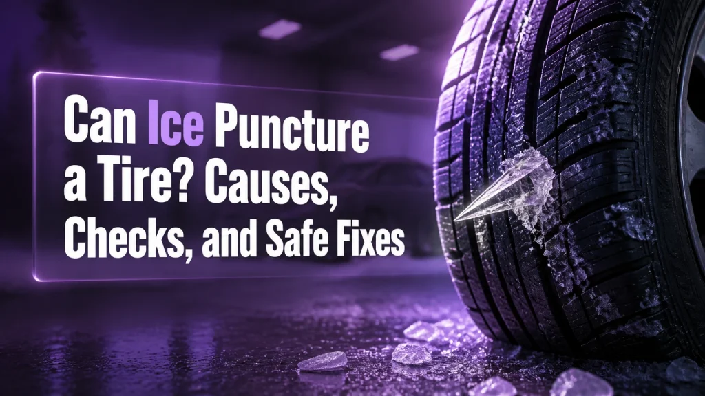 can ice puncture a tire