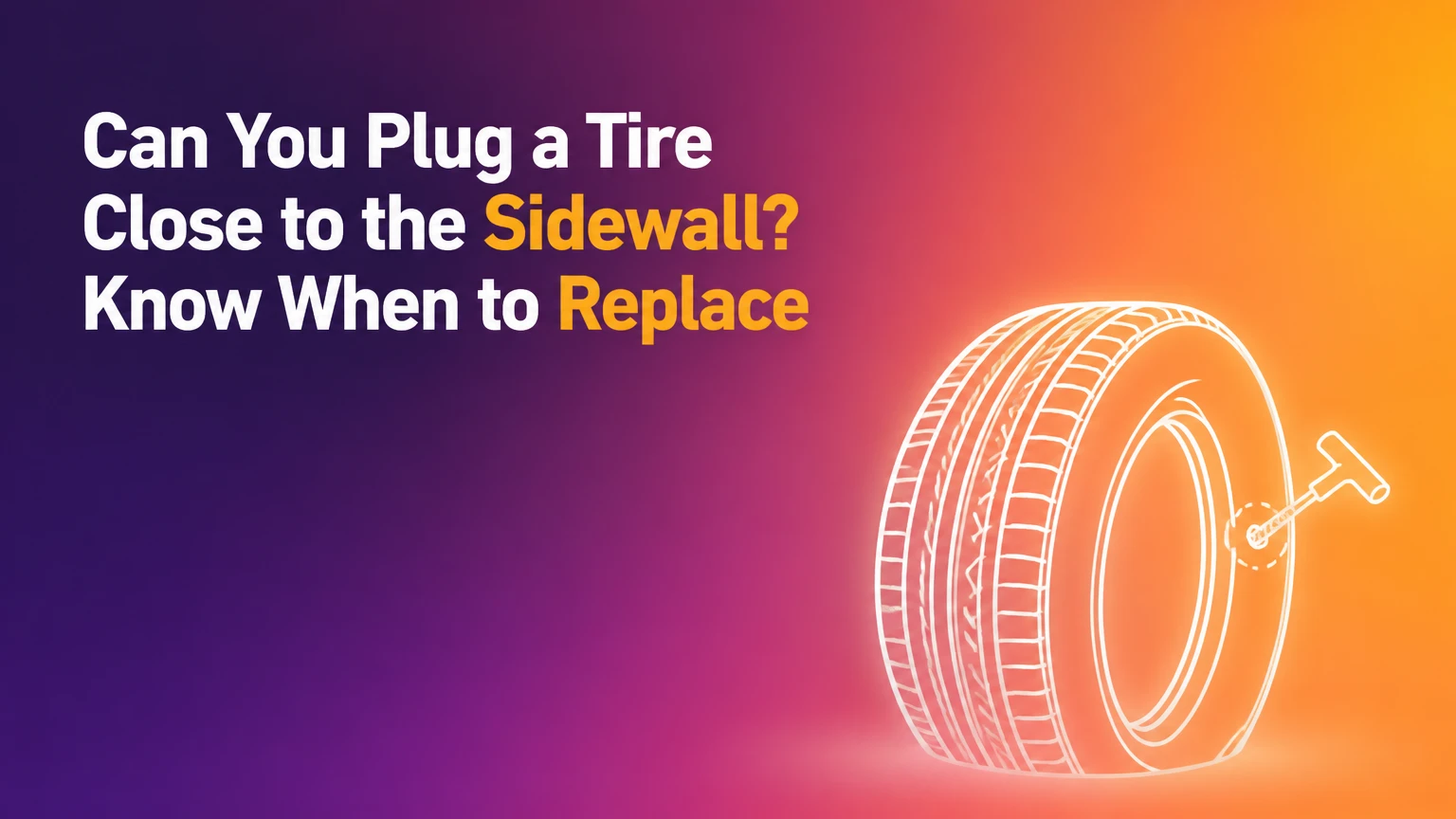 can you plug a tire close to the sidewall