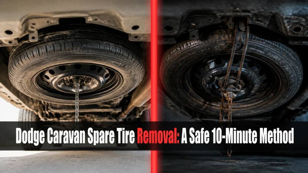 dodge caravan spare tire removal
