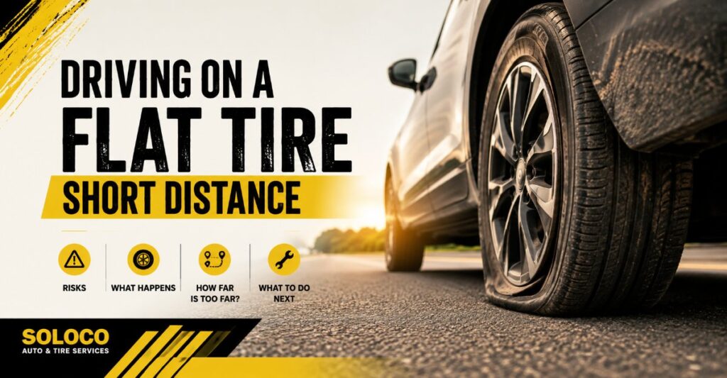 driving on a flat tire short distance