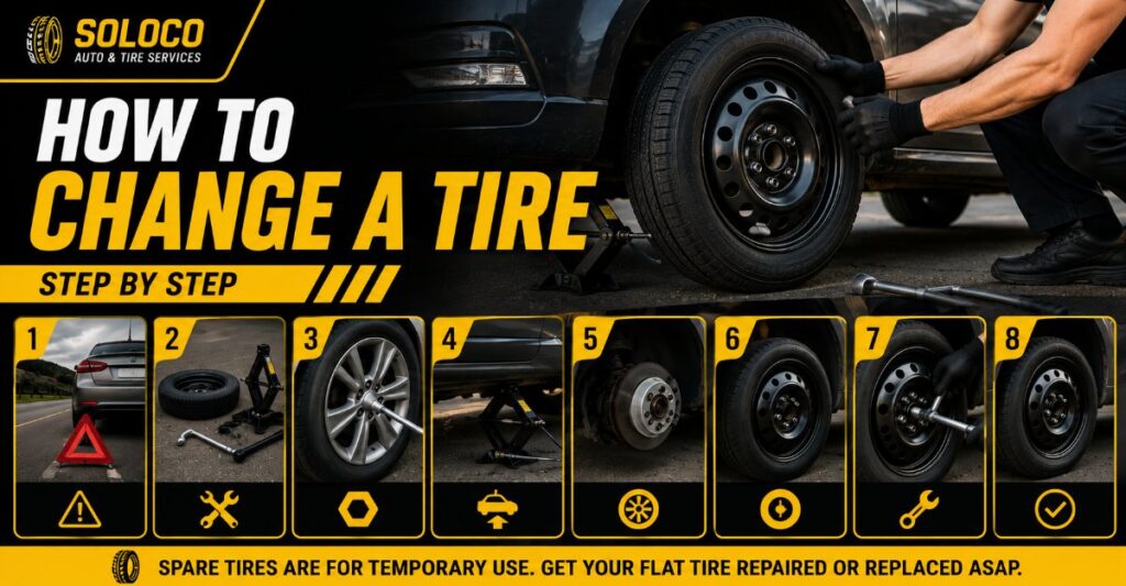 how to change a tire step by step