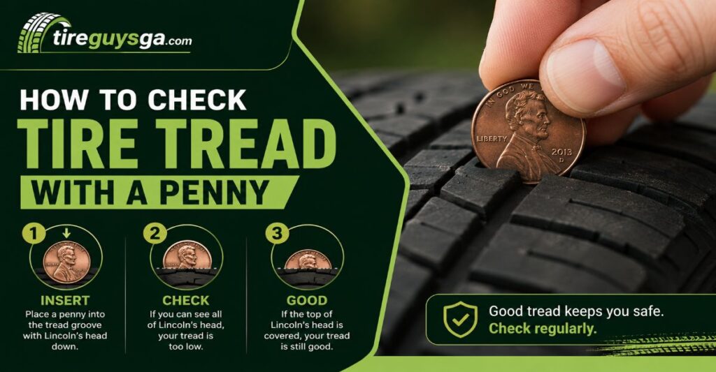how to check tire tread with a penny