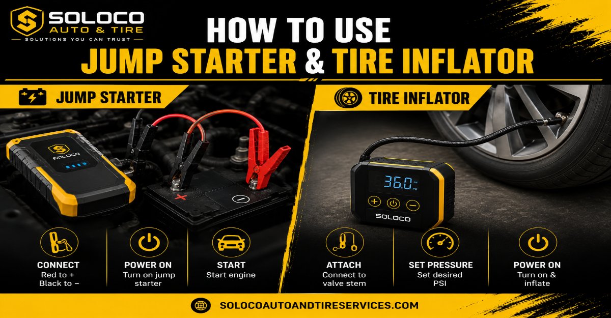 how to use jump starter and tire inflator