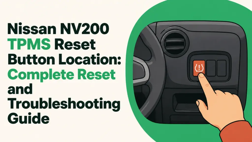 Nissan NV200 TPMS Reset Button Location: Complete Reset and Troubleshooting Guide